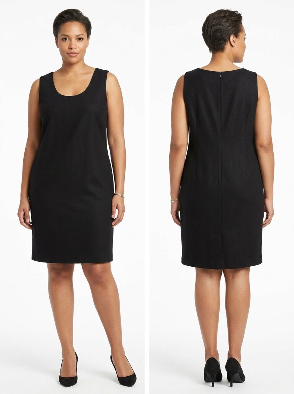 Harve Benard 100% Wool Sleeveless Scoop Neck Sheath Dress Women Size 16